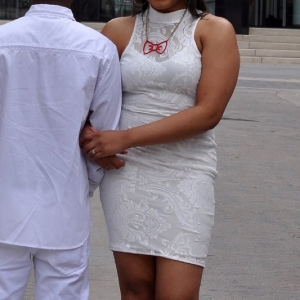 White backless dress